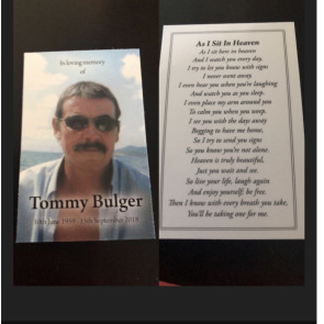 Notice Gallery for Tommy BULGER