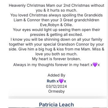 Tribute photo for Patricia LEACH